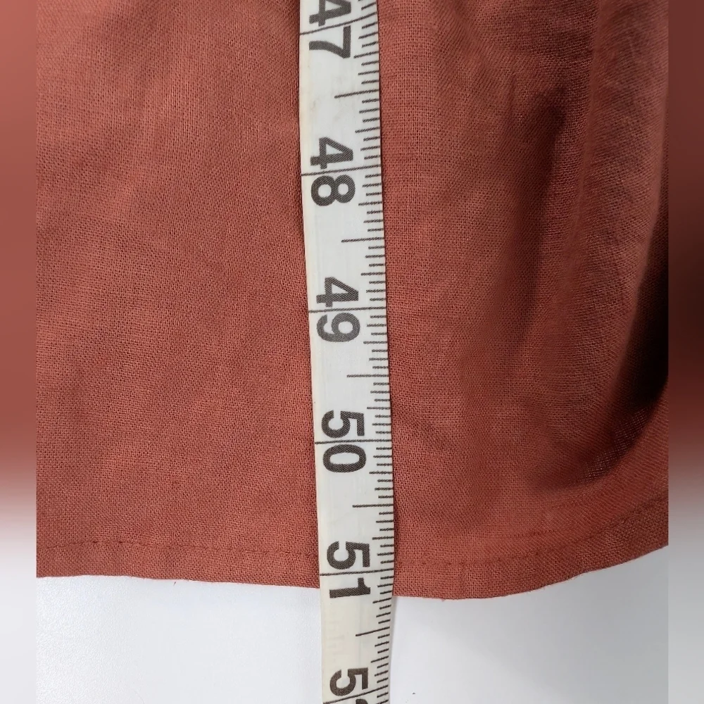 Abercrombie & Fitch Scrunchie Tiered Cutout Waist Maxi Dress Small Rust Orange